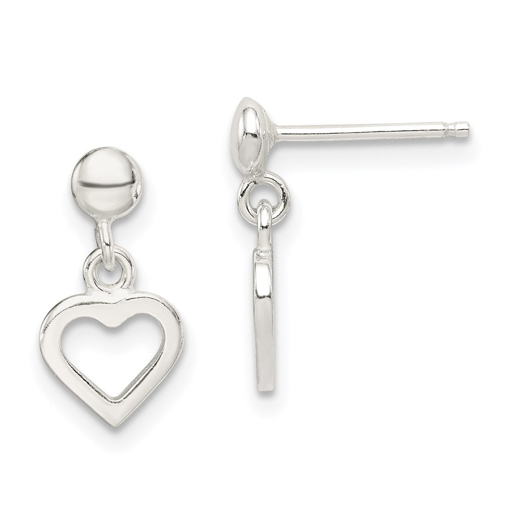 Sterlingsilber Hängend Herz Ohrstecker