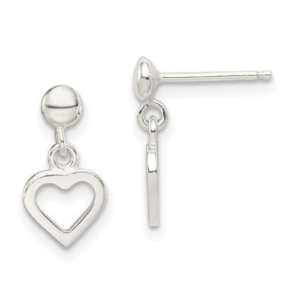 Sterlingsilber Hängend Herz Ohrstecker