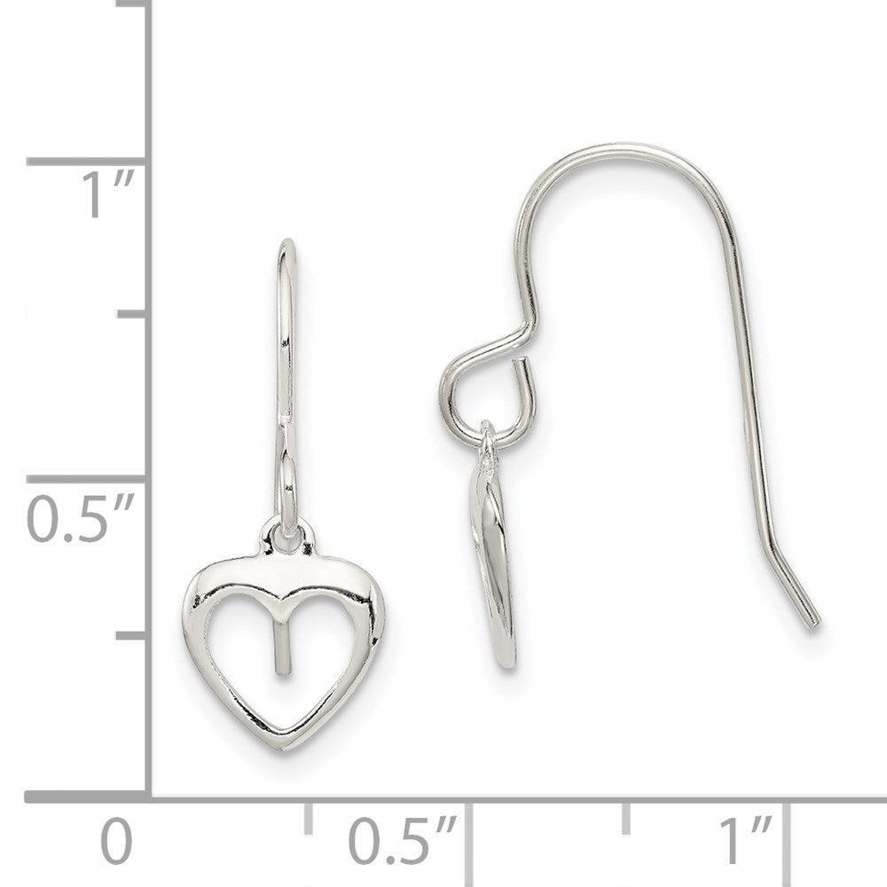 Sterlingsilber Herz Hängend Hirte Haken Ohrringe