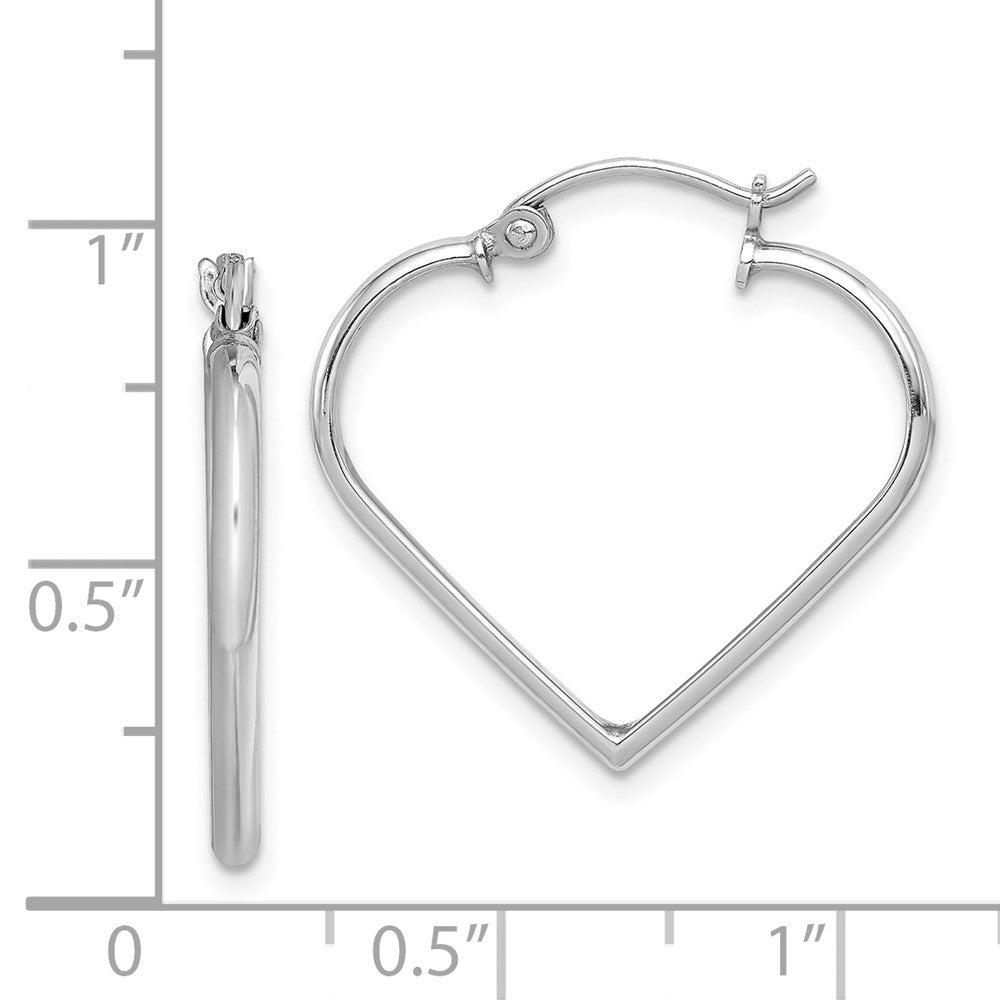 Sterlingsilber Rhodiniert Herz Creolen