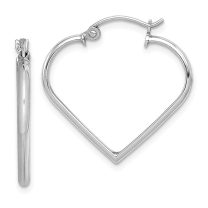 Sterlingsilber Rhodiniert Herz Creolen