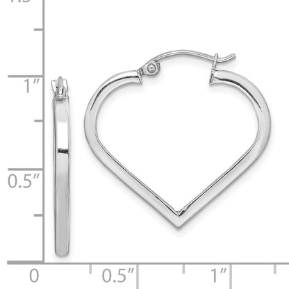 Sterlingsilber Rhodiniert Herz Creolen