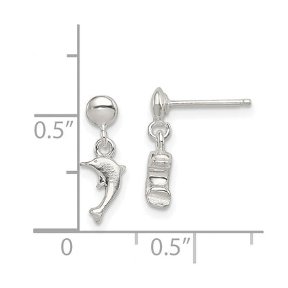 Sterlingsilber Poliert Delfin Stecker Ohrhänger