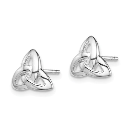 Sterlingsilber Rhodiniert Klar Zirkonia Dreifaltigkeit Symbol Ohrstecker