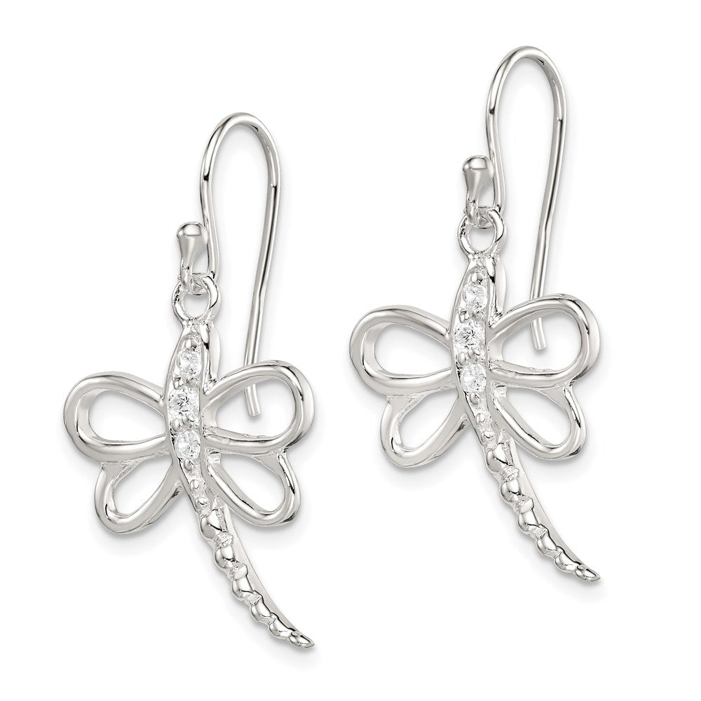 Sterlingsilber Zirkonia Libelle Hirte Haken Ohrringe