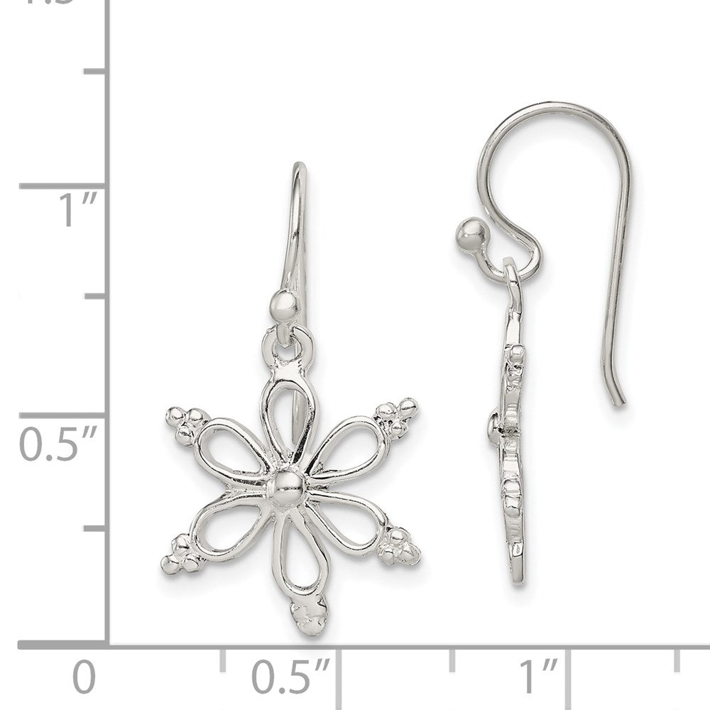 Sterlingsilber Schneeflocke Hirte Haken Ohrhänger