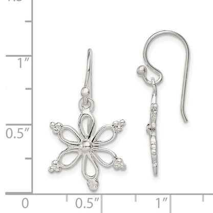Sterlingsilber Schneeflocke Hirte Haken Ohrhänger