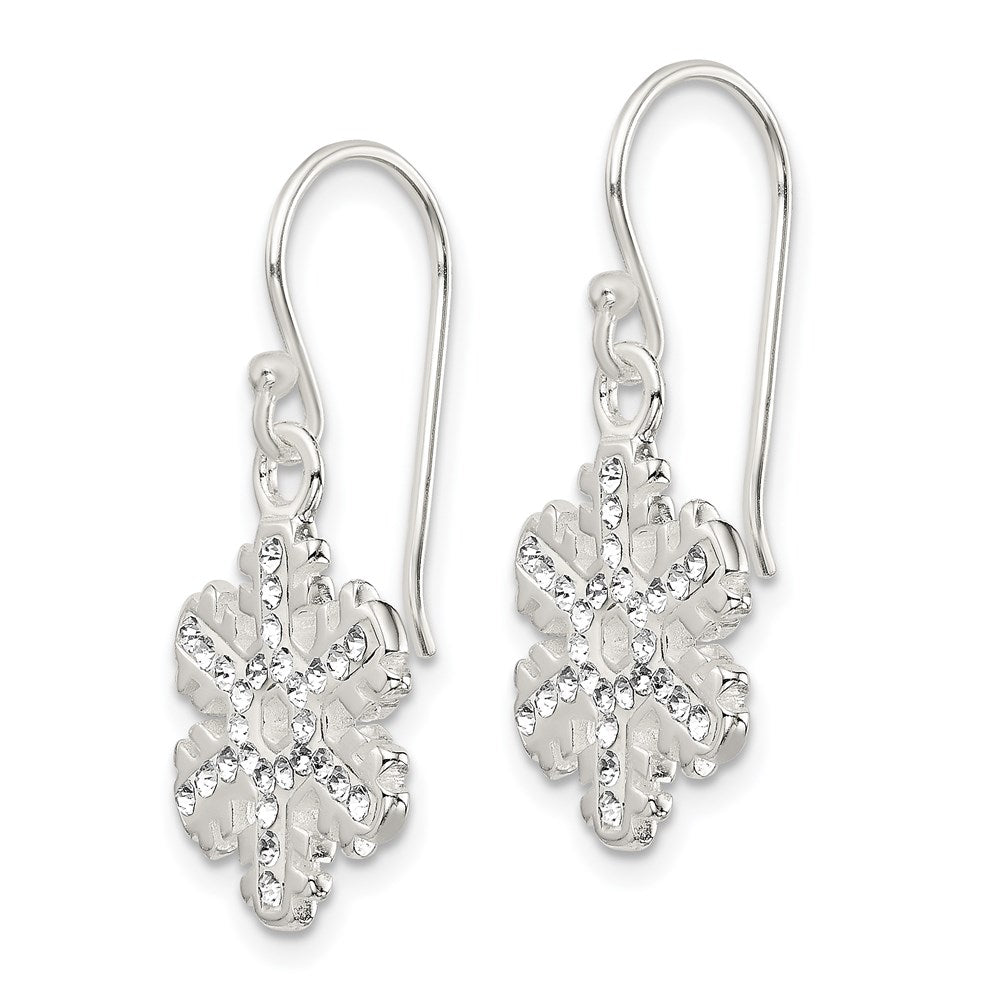 Sterlingsilber Stellux Kristall Schneeflocke Hirte Haken Ohrringe