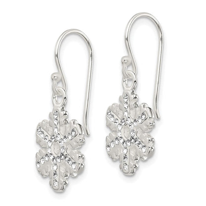 Sterlingsilber Stellux Kristall Schneeflocke Hirte Haken Ohrringe