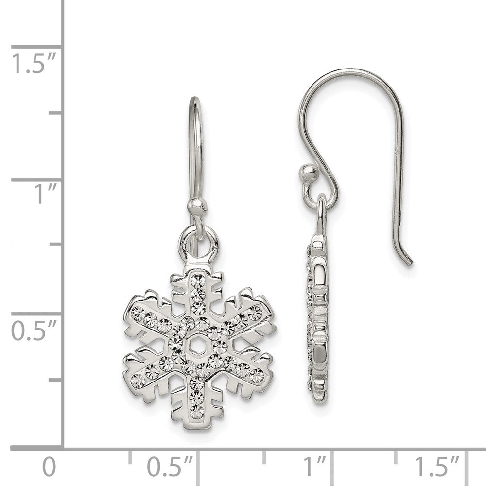 Sterlingsilber Stellux Kristall Schneeflocke Hirte Haken Ohrringe
