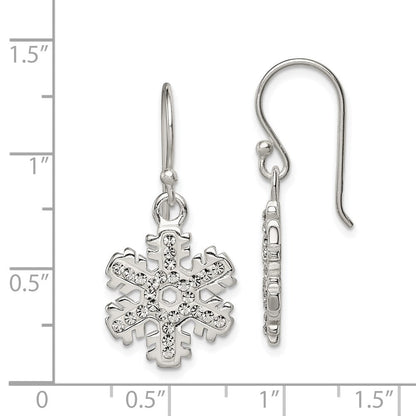 Sterlingsilber Stellux Kristall Schneeflocke Hirte Haken Ohrringe