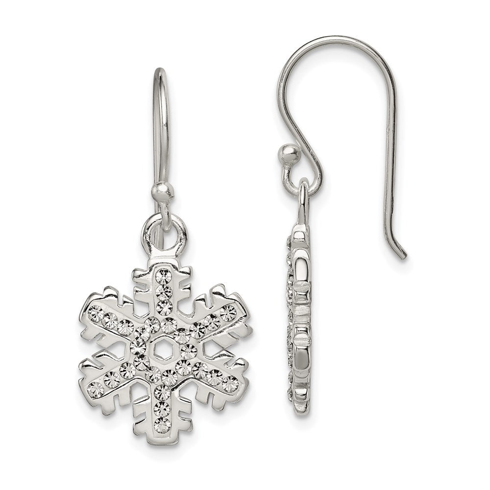 Sterlingsilber Stellux Kristall Schneeflocke Hirte Haken Ohrringe