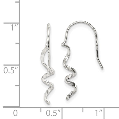 Sterlingsilber Poliert & Strukturiert Spirale Ohrhänger