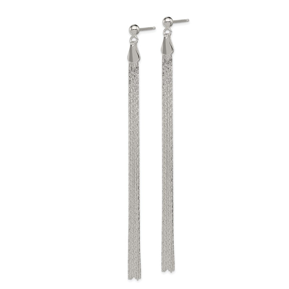 Sterlingsilber Poliert Fantasie Lang Linear Stecker Ohrhänger