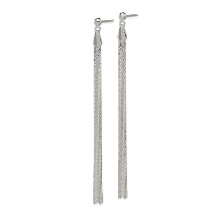 Sterlingsilber Poliert Fantasie Lang Linear Stecker Ohrhänger