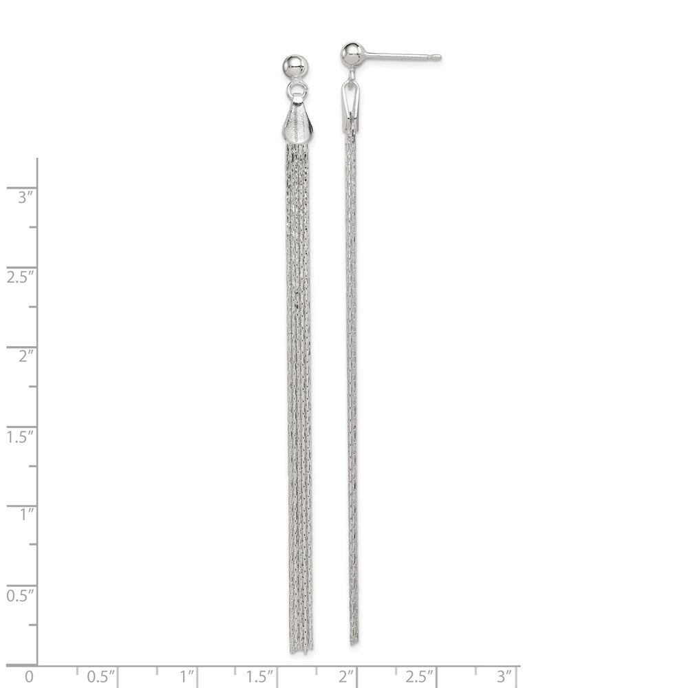 Sterlingsilber Poliert Fantasie Lang Linear Stecker Ohrhänger