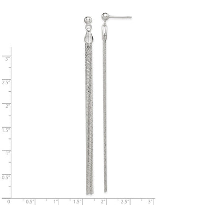 Sterlingsilber Poliert Fantasie Lang Linear Stecker Ohrhänger