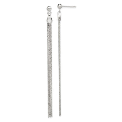 Sterlingsilber Poliert Fantasie Lang Linear Stecker Ohrhänger