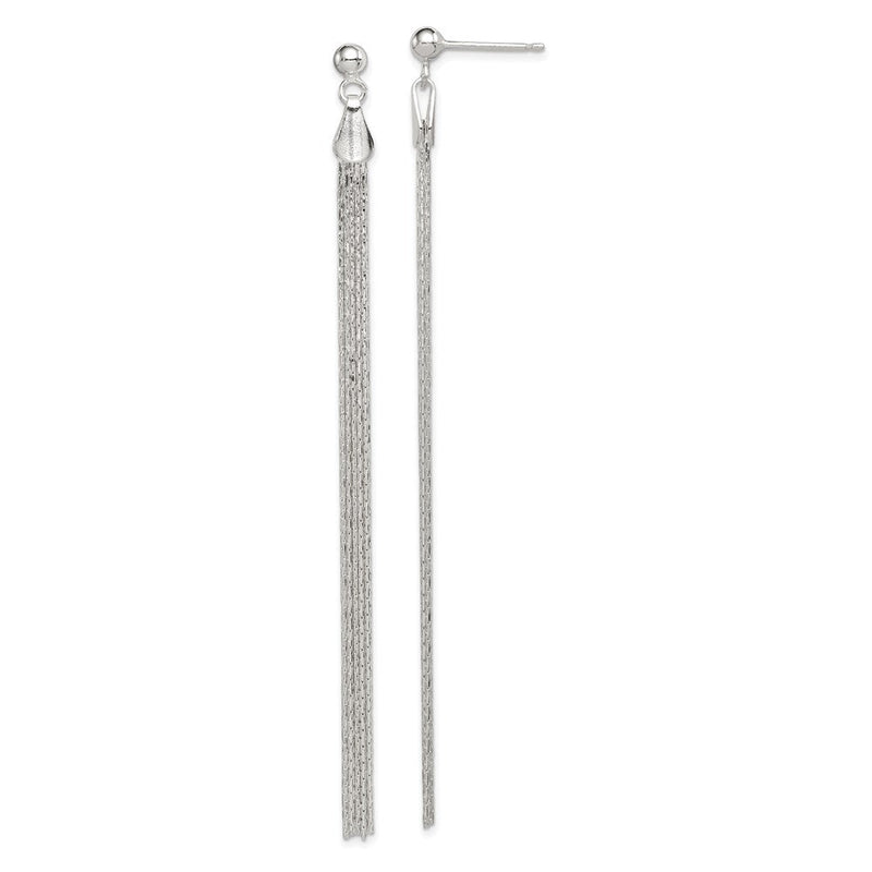 Sterlingsilber Poliert Fantasie Lang Linear Stecker Ohrhänger