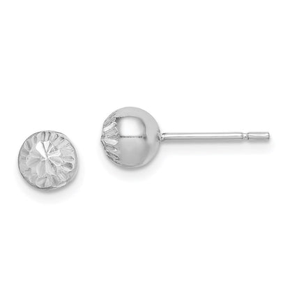 Sterlingsilber Rhodiniert Diamantiert 6mm Kugel Ohrstecker