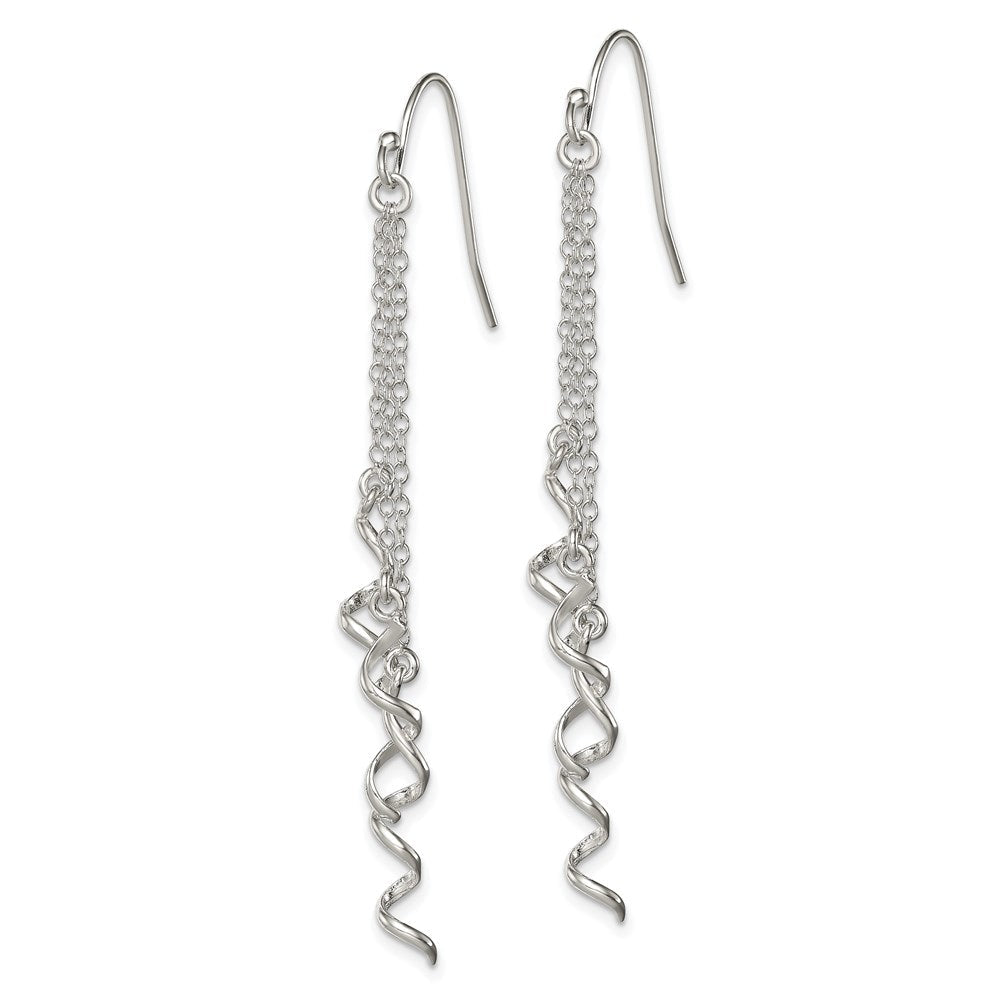 Sterlingsilber Poliert Multi-strand Kette & Gedreht Spirals Hängend Earrin