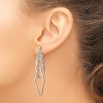 Sterlingsilber Poliert Geometric Stecker Ohrhänger