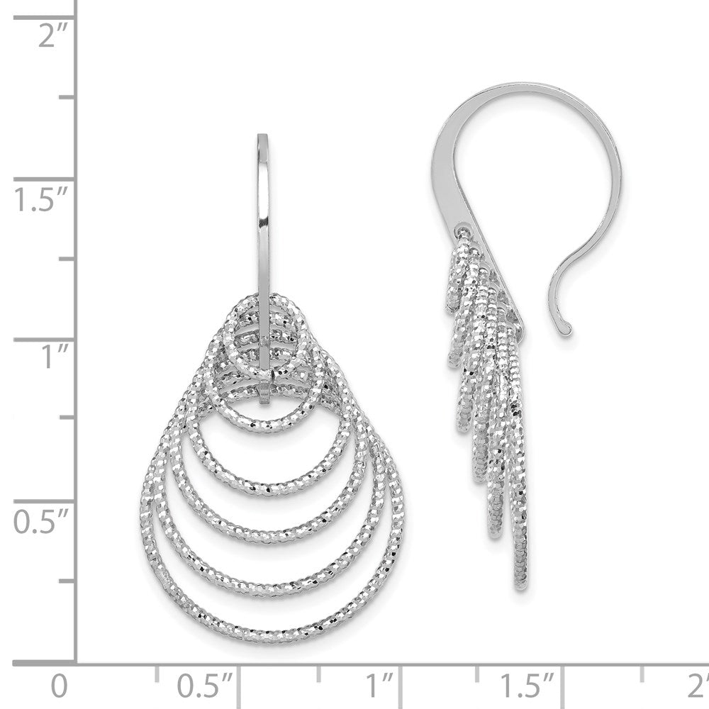 Sterlingsilber Rhodiniert Diamantiert Abgestuft Kreise Ohrhänger