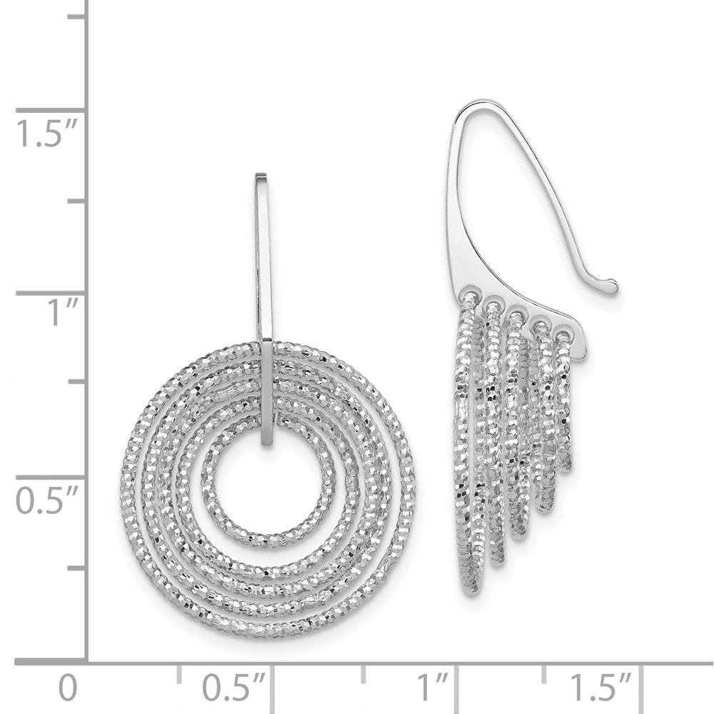 Sterlingsilber Rhodiniert Diamantiert Kreise Ohrhänger