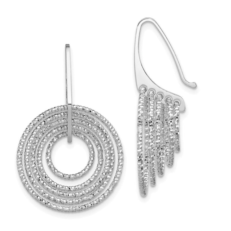 Sterlingsilber Rhodiniert Diamantiert Kreise Ohrhänger