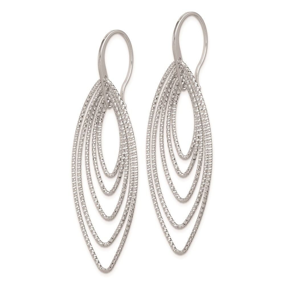 Sterlingsilber Rhodiniert Diamantiert Multi Marquise Form Ohrhänger