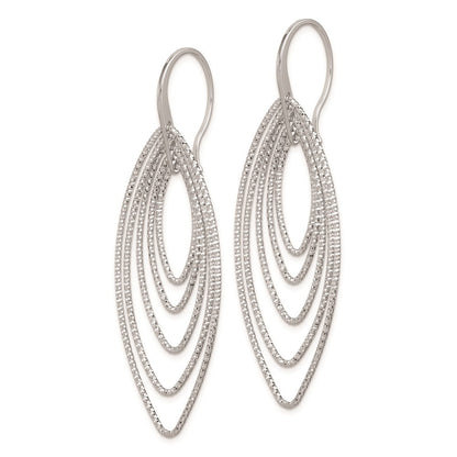 Sterlingsilber Rhodiniert Diamantiert Multi Marquise Form Ohrhänger