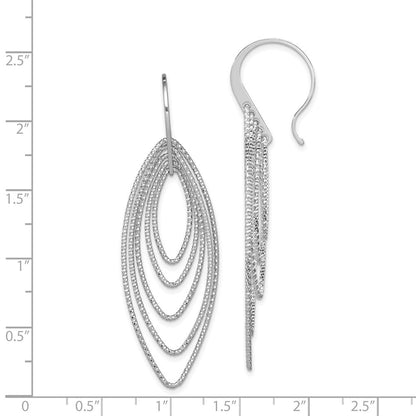 Sterlingsilber Rhodiniert Diamantiert Multi Marquise Form Ohrhänger