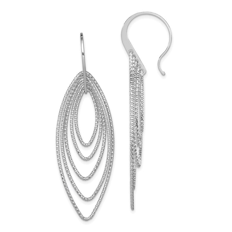 Sterlingsilber Rhodiniert Diamantiert Multi Marquise Form Ohrhänger