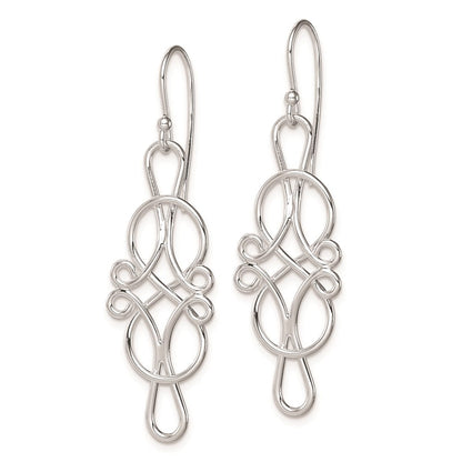Sterlingsilber Rhodiniert Fantasie Knoten Design Ohrhänger