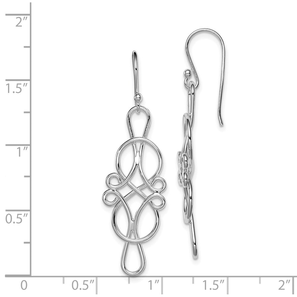 Sterlingsilber Rhodiniert Fantasie Knoten Design Ohrhänger