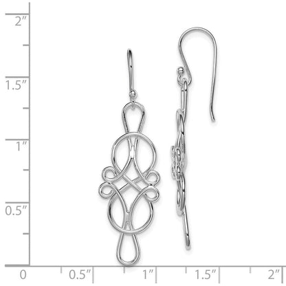 Sterlingsilber Rhodiniert Fantasie Knoten Design Ohrhänger