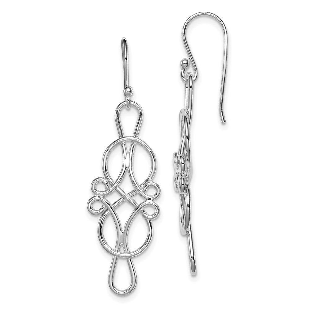 Sterlingsilber Rhodiniert Fantasie Knoten Design Ohrhänger