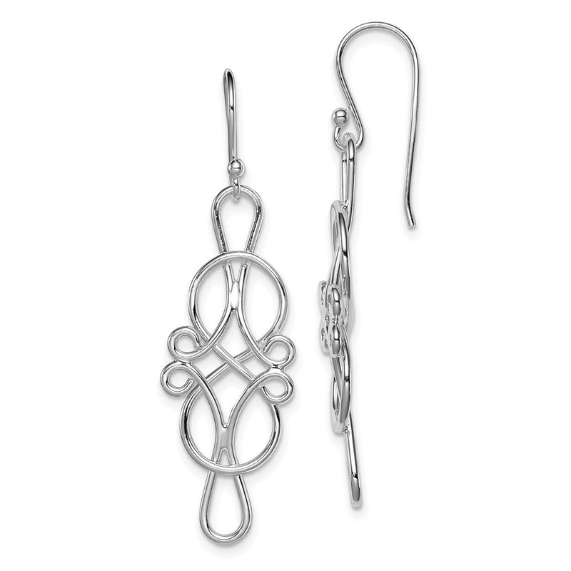 Sterlingsilber Rhodiniert Fantasie Knoten Design Ohrhänger