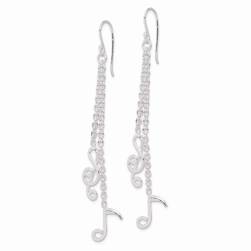 Sterlingsilber Rhodiniert Musical Notes Ohrhänger