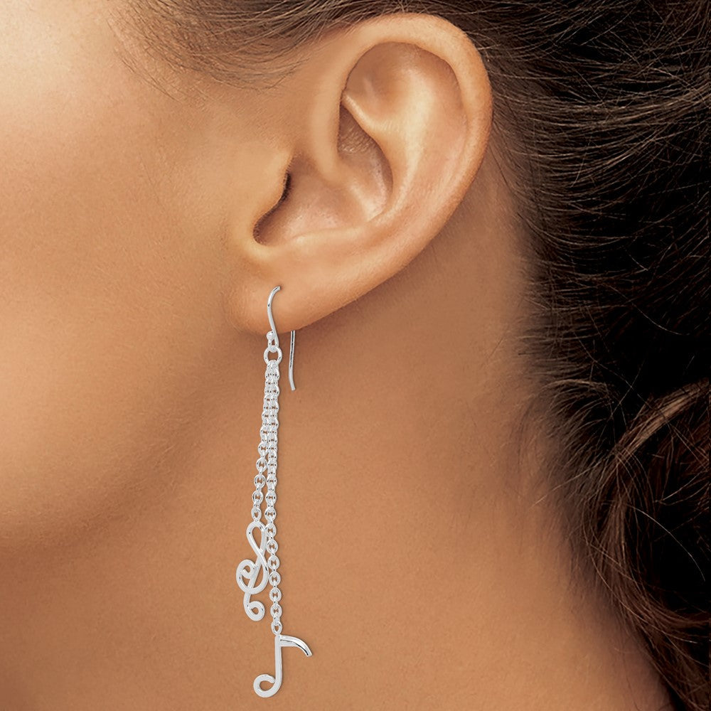 Sterlingsilber Rhodiniert Musical Notes Ohrhänger