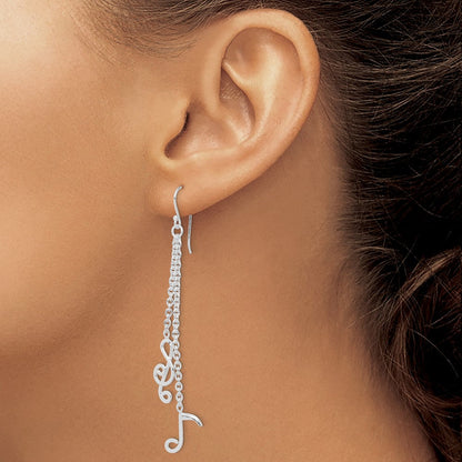 Sterlingsilber Rhodiniert Musical Notes Ohrhänger