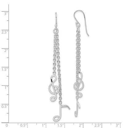 Sterlingsilber Rhodiniert Musical Notes Ohrhänger