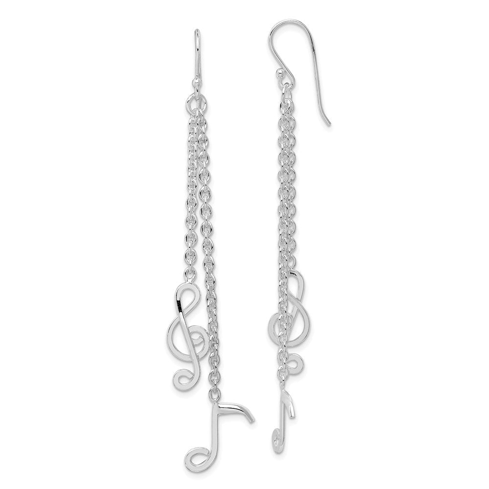 Sterlingsilber Rhodiniert Musical Notes Ohrhänger