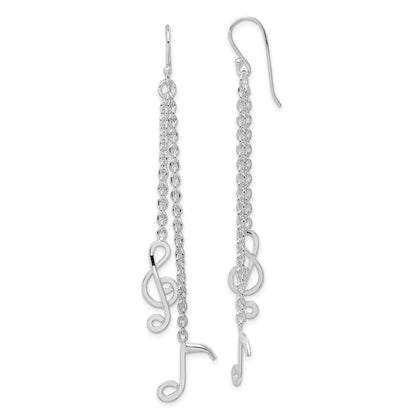 Sterlingsilber Rhodiniert Musical Notes Ohrhänger