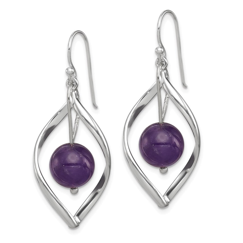 Sterlingsilber Gedreht Hängend Amethyst Ohrringe