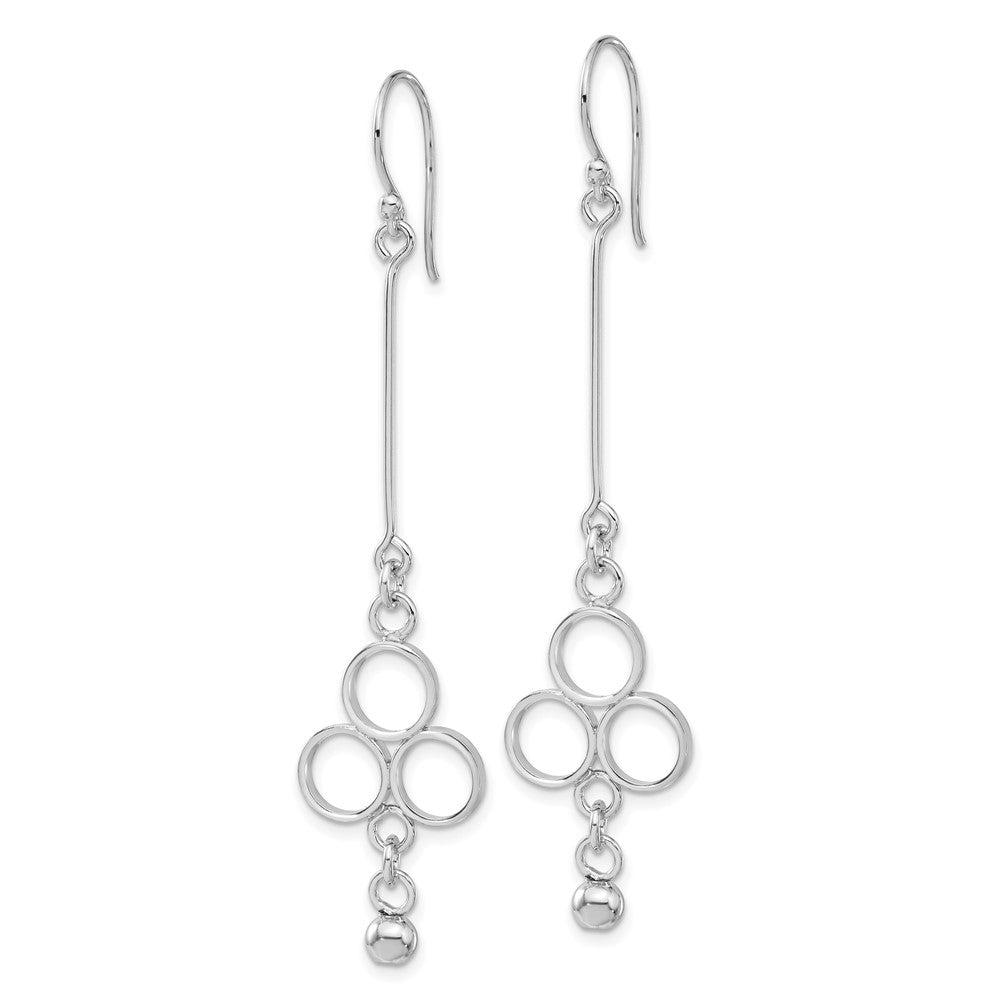 Sterlingsilber Rhodiniert Kreise mit Perle Ohrhänger