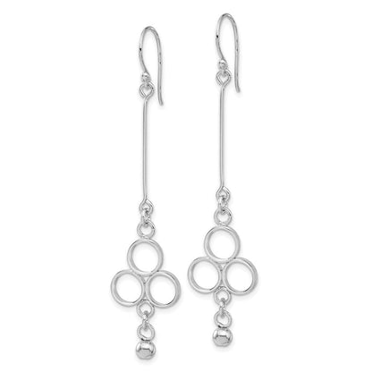 Sterlingsilber Rhodiniert Kreise mit Perle Ohrhänger