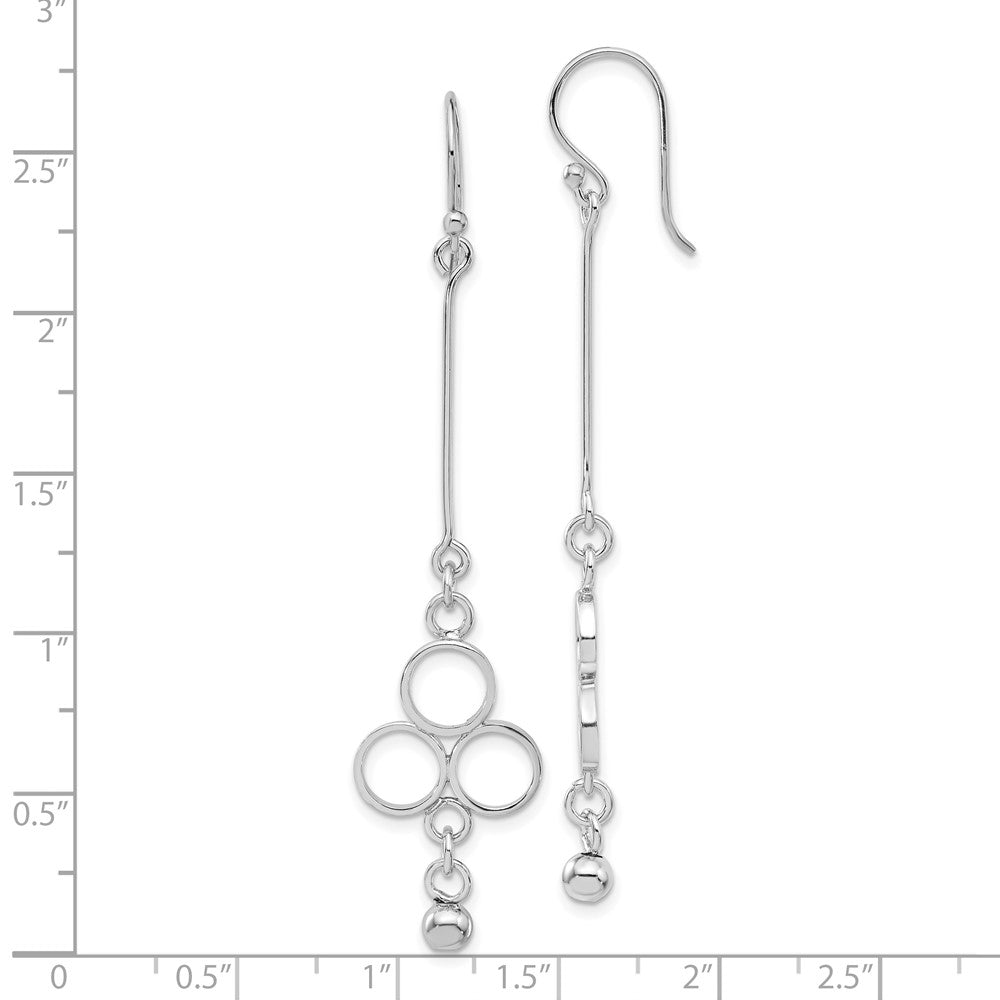 Sterlingsilber Rhodiniert Kreise mit Perle Ohrhänger
