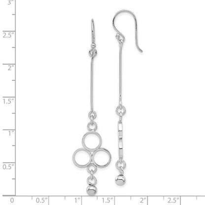Sterlingsilber Rhodiniert Kreise mit Perle Ohrhänger