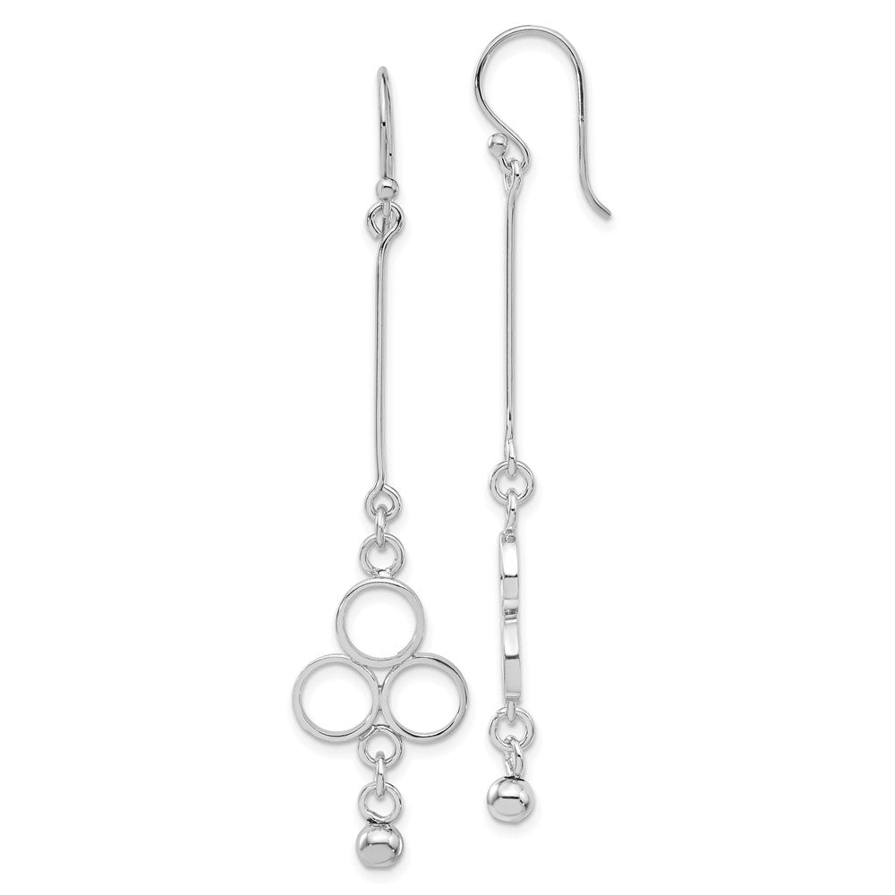 Sterlingsilber Rhodiniert Kreise mit Perle Ohrhänger